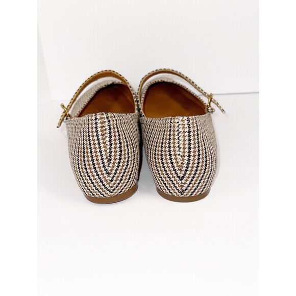 Lucky Brand Mary Jane Flats Pointed Toe Plaid Strap Preppy Comfort Y2K Size 10 - Picture 8 of 16